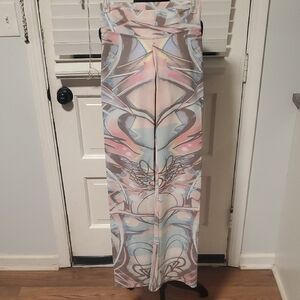Bia Brazil Pastel Abstract Print Yoga Pants - Multicolor